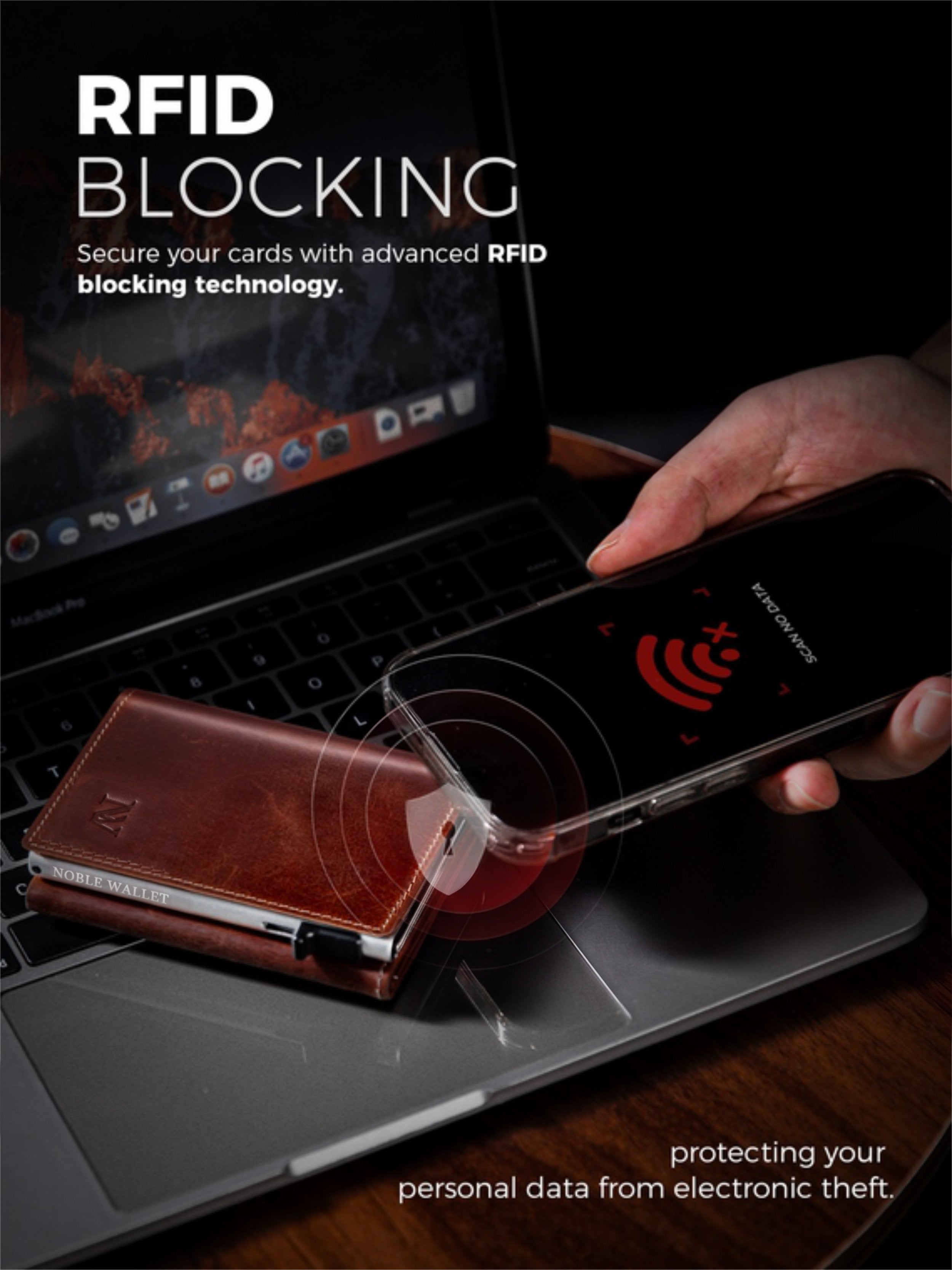 RFID blocking full grain leather slim wallet by Noble Wallet